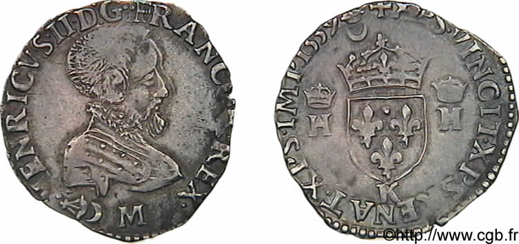 FRANCIS II. COINAGE IN THE NAME OF HENRY II Demi-teston à la tête nue, 3e type 1559 Bordeaux AU