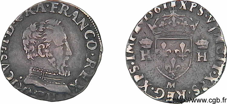 CHARLES IX. COINAGE AT THE NAME OF HENRY II Demi-teston à la tête nue, 5e type 1561 Toulouse SS