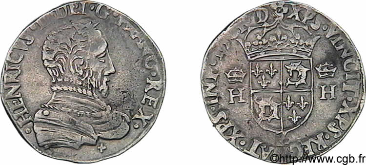 CHARLES IX. COINAGE AT THE NAME OF HENRY II Teston du Dauphiné à la tête nue 1561 Grenoble BB