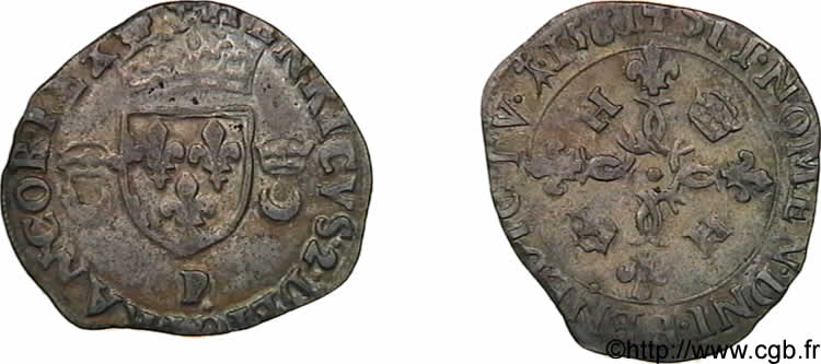 CHARLES IX. COINAGE AT THE NAME OF HENRY II Douzain aux croissants 1561 Dijon SS