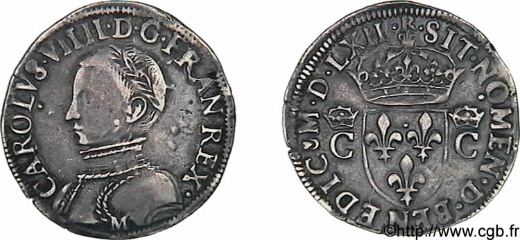 CHARLES IX Demi-teston, 2e type 1562 Toulouse TTB/TTB+