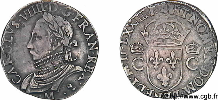 CHARLES IX Teston, 10e type 1574 (MDLXXIIII) Toulouse fVZ