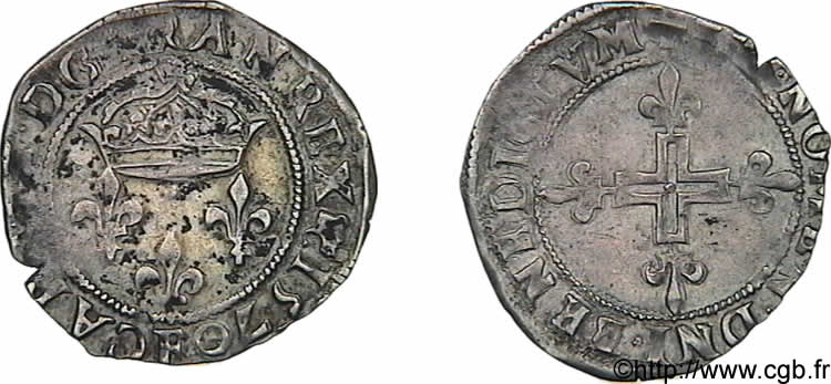 CHARLES IX Double sol parisis, 1er type 1570 Angers TTB