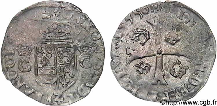 HENRY III. COINAGE AT THE NAME OF CHARLES IX Douzain du Dauphiné aux deux C couronnés 1575 Grenoble BB