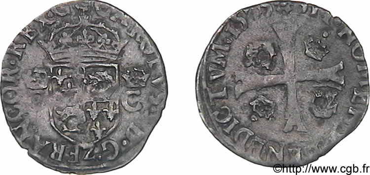 HENRY III. COINAGE AT THE NAME OF CHARLES IX Douzain du Dauphiné aux deux C couronnés 1575 Grenoble fSS