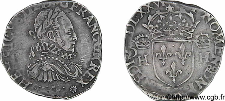 HENRY III Teston, 1er type sans le titre de roi de Pologne 1576 (MDLXXVI) Bordeaux SS