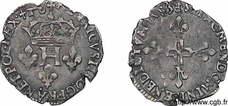HENRI III Sol parisis 1583 Dijon TTB