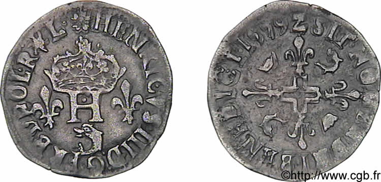 HENRY III Sol parisis du Dauphiné 1579 Grenoble XF