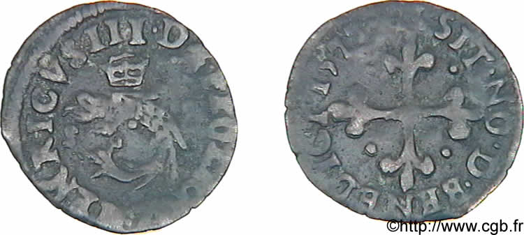 HENRY III Liard du Dauphiné, 2e type 1577 Grenoble BB