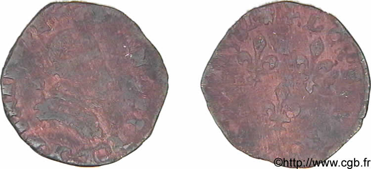 HENRY III Double tournois, 1er type de Bordeaux 1581 Bordeaux BC