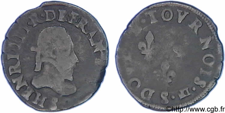 HENRY III Double tournois, type de Troyes n.d. Troyes BC+