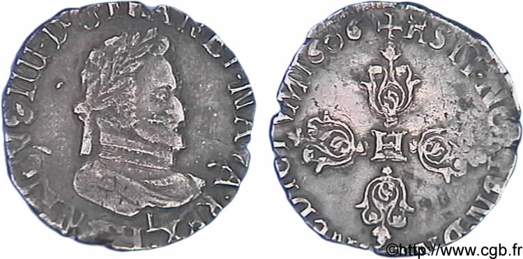HENRI IV LE GRAND Demi-franc, type de Limoges 1606 Limoges TB