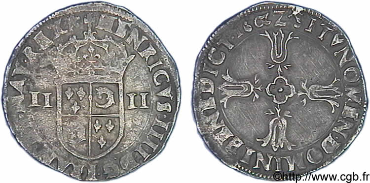 HENRY IV Quart d écu du Dauphiné 1602 Grenoble BC+/MBC