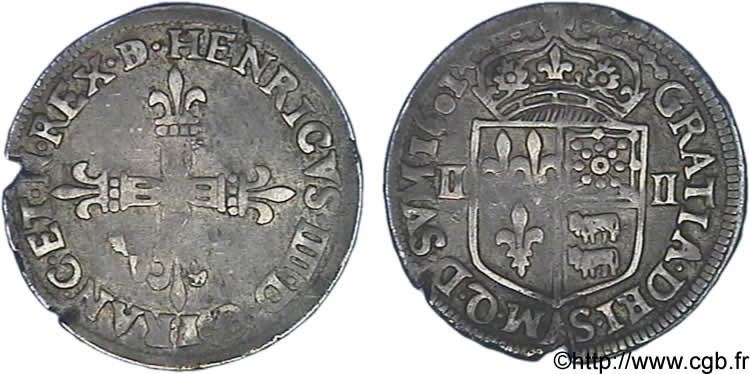 HENRY IV Quart d écu de Béarn 1601 Pau BC+