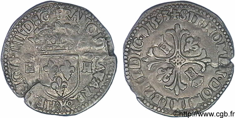 HENRI IV LE GRAND Douzain aux deux H couronnées, 1er type 1593 Bordeaux TTB+