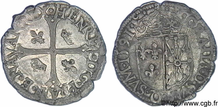 HENRY IV Douzain de Navarre, 2e type 1591 Saint-Palais q.SPL/SPL