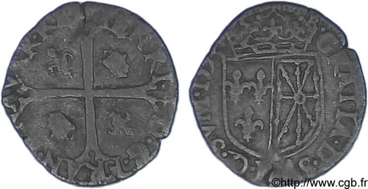 HENRY IV Douzain de Navarre, 2e type 1593 Saint-Palais VF