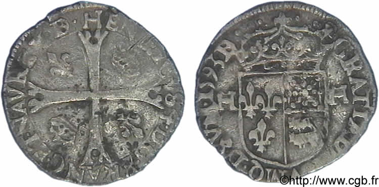 HENRY IV Douzain de Béarn, 1er type 1593 Morlaàs XF