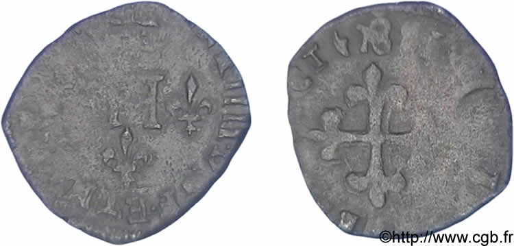 HENRI IV LE GRAND Liard à l’H couronnée, 3e type 1594 Aix-en-Provence TB+/TB