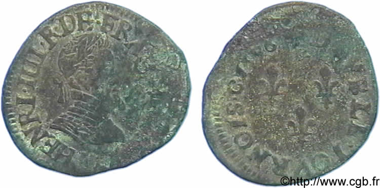 HENRY IV Double tournois, type de Toulouse 1596 Toulouse BC+