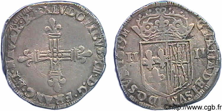 LOUIS XIII  Quart d écu de Navarre 1619 Saint-Palais fVZ