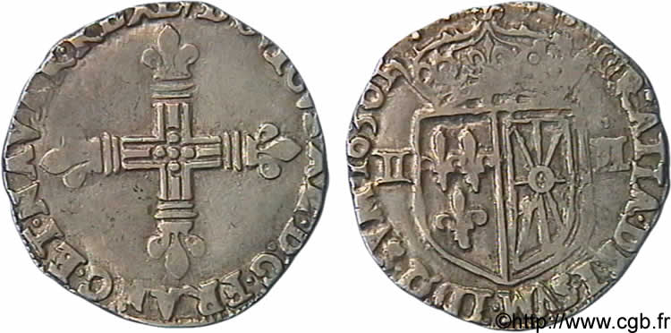 LOUIS XIII LE JUSTE Quart d écu de Navarre 1630 Saint-Palais TTB