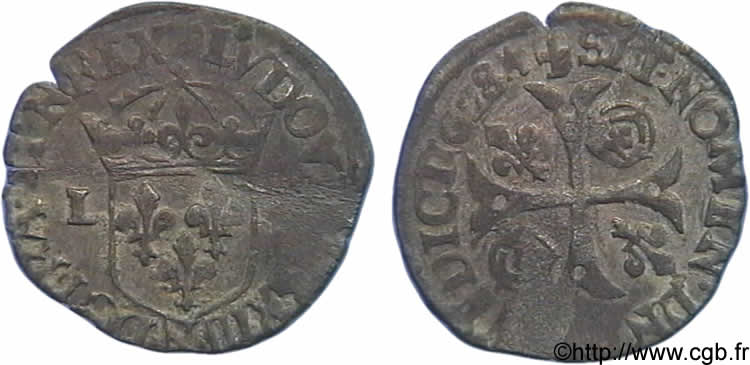 LOUIS XIII  Douzain, à la croix cantonnée de deux lis et de deux couronnes (émission protestante) 1628 Nîmes BB