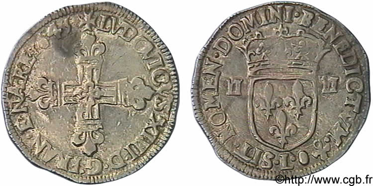 LOUIS XIV  THE SUN KING  Quart d écu, 1er type 1645 Bayonne VZ