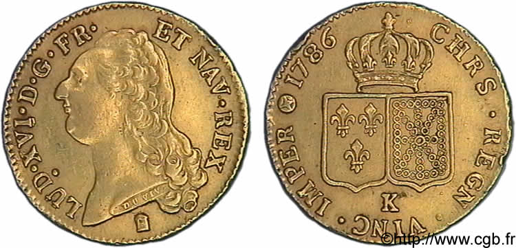 LOUIS XVI Double louis d’or aux écus accolés 1786 Bordeaux fVZ