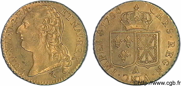 LOUIS XVI Louis d or aux écus accolés 1786 Paris MS