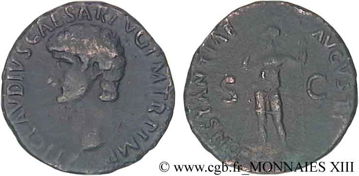 CLAUDIUS As, (MB, Æ 27) VF