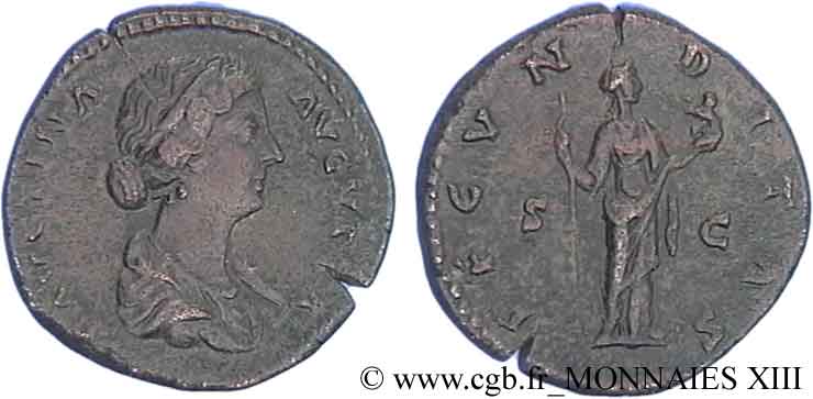 FAUSTINA MINOR Moyen bronze, dupondius ou as (MB, Æ 25) XF