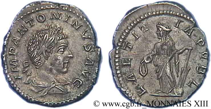 ELAGABALUS Denier MS/AU