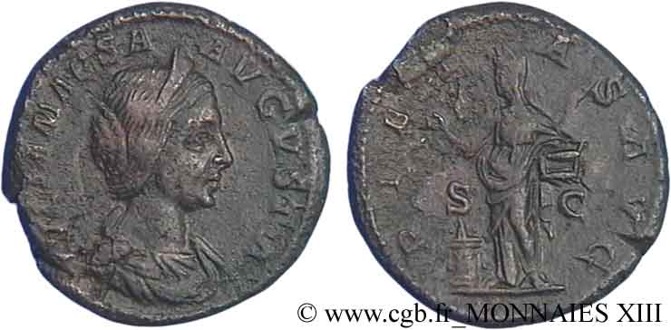 IULIA MAESA Moyen bronze, dupondius ou as, (MB, Æ 26) SS