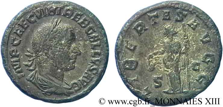 TREBONIANO GALLO Moyen bronze, dupondius ou as, (MB, Æ 24) BB