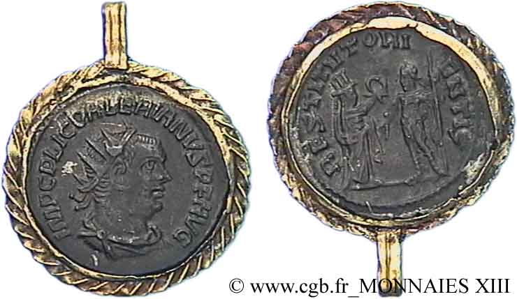 VALERIANO I PADRE Antoninien monté en médaillon (Or) BB
