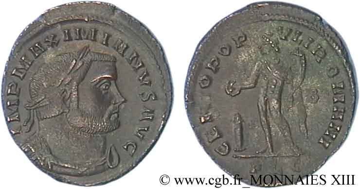 MAXIMIANUS HERCULIUS Follis ou nummus AU