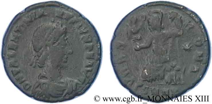 VALENTINIEN II Nummus, (Æ 3) TTB