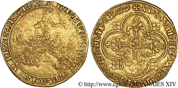 JOHN II  THE GOOD  Franc à cheval 5/12/1360  XF