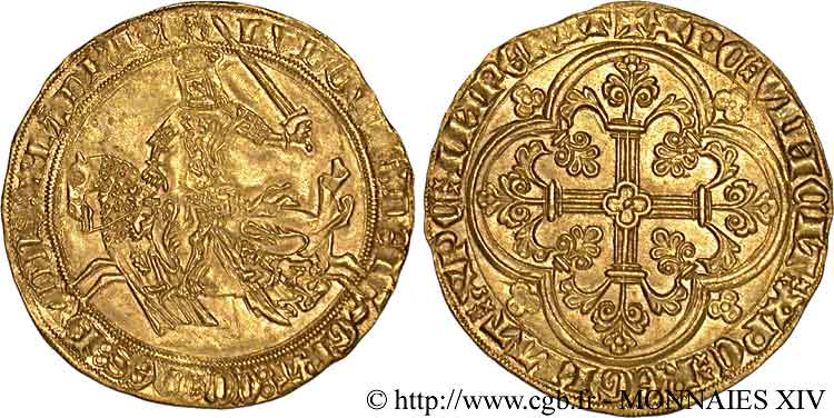FLANDERS - COUNTY OF FLANDERS - LOUIS OF MALE Franc à cheval c. 1361/4 Gand AU
