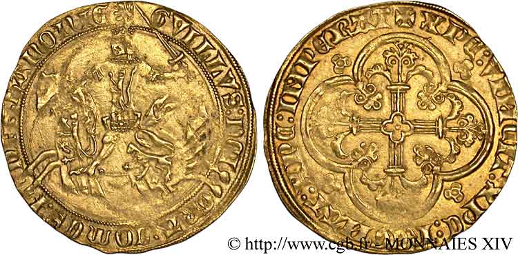 HAINAUT - COUNTY OF HAINAUT - WILLIAM III OF BAVARIA Franc à cheval c. 1361/4  AU