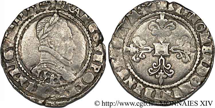 HENRI III Franc au col plat 1581 Bayonne TB
