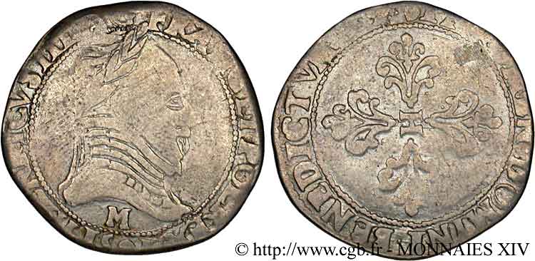 HENRI III Demi-franc au col plat 1581 Toulouse B