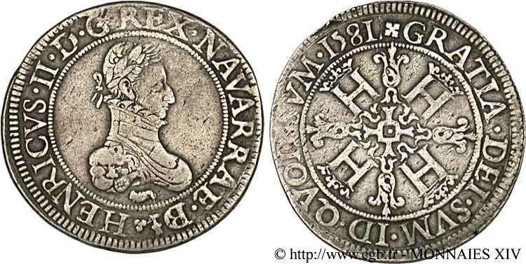 NAVARRE - KINGDOM OF NAVARRE - HENRY III Franc VF