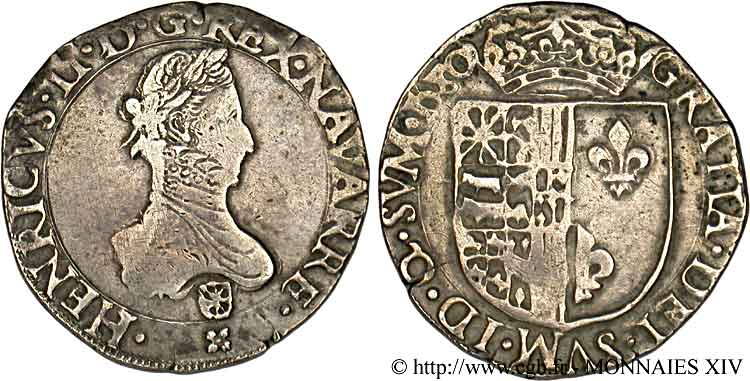KINGDOM OF NAVARRE - HENRY III Franc VF