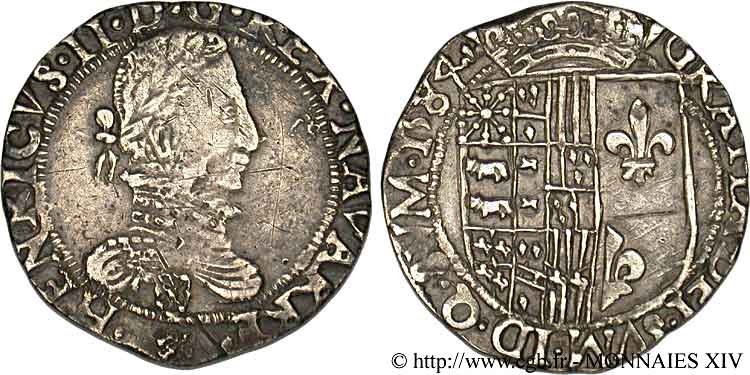 KINGDOM OF NAVARRE - HENRY III Franc BC+/MBC