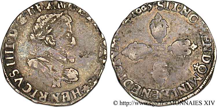 HENRI IV LE GRAND Demi-franc, type de Montpellier 1603 Montpellier TB+