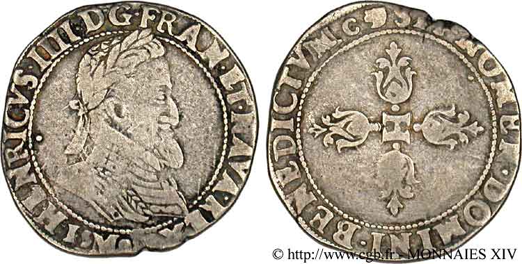 HENRY IV Demi-franc, type de Toulouse 159[3 ou 4] Toulouse BC+