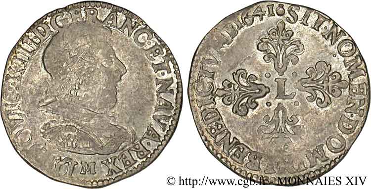 LOUIS XIII LE JUSTE Demi-franc, 10e type 1641 Toulouse TTB