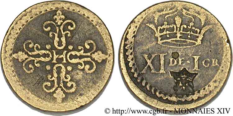 HENRY III Poids monétaire pour le franc de forme circulaire n.d.  q.BB